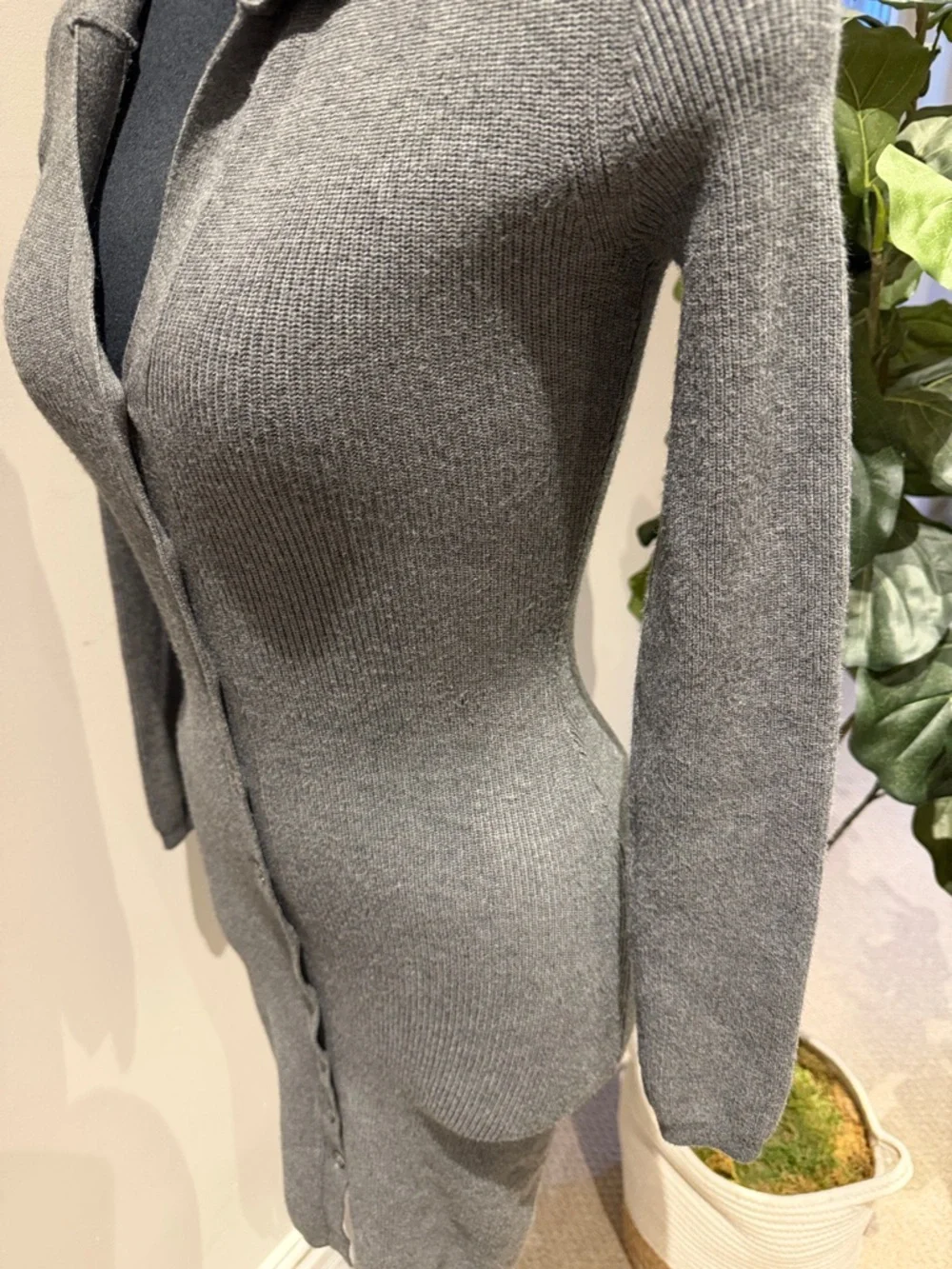 WILFRED ARITZIA COVE DRESS RIBBED KNIT POLO SWEATER DRESS - Picture 6 of 14